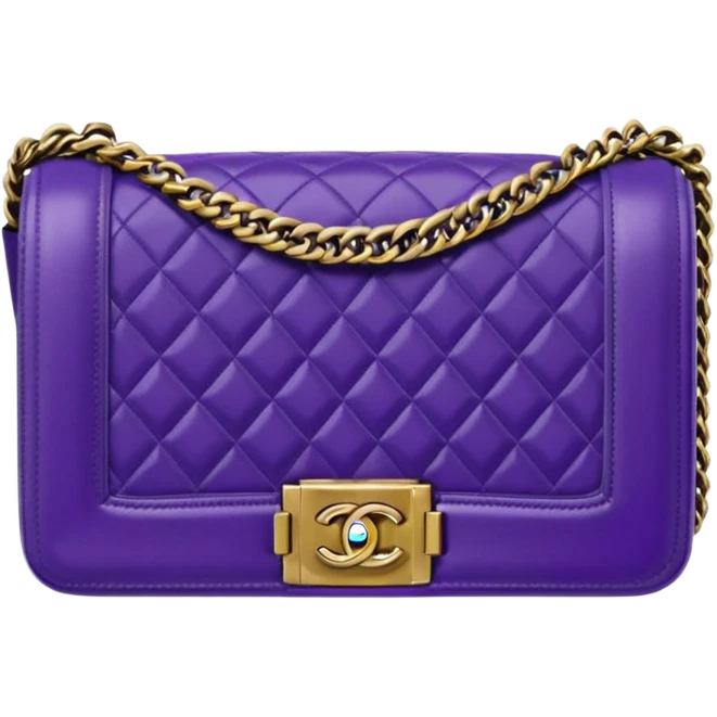 chanel le boy violet bag emoji