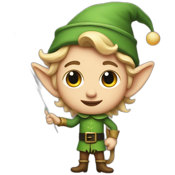 Elf holding a needle emoji