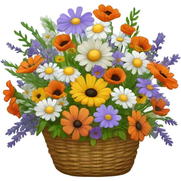 Basket full of wildflowers emoji