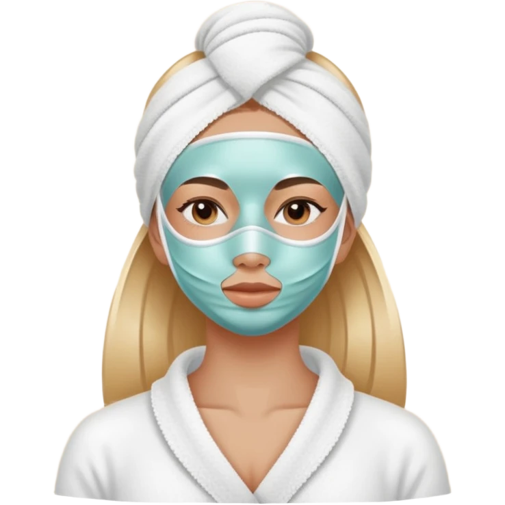 Girl wearing spa mask emoji