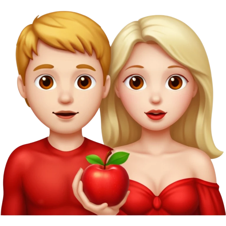 Adam and Eve eating an apple emoji