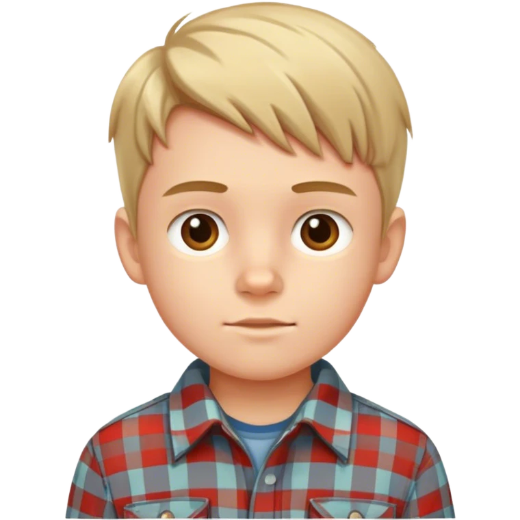 young boy in plaid shirt emoji