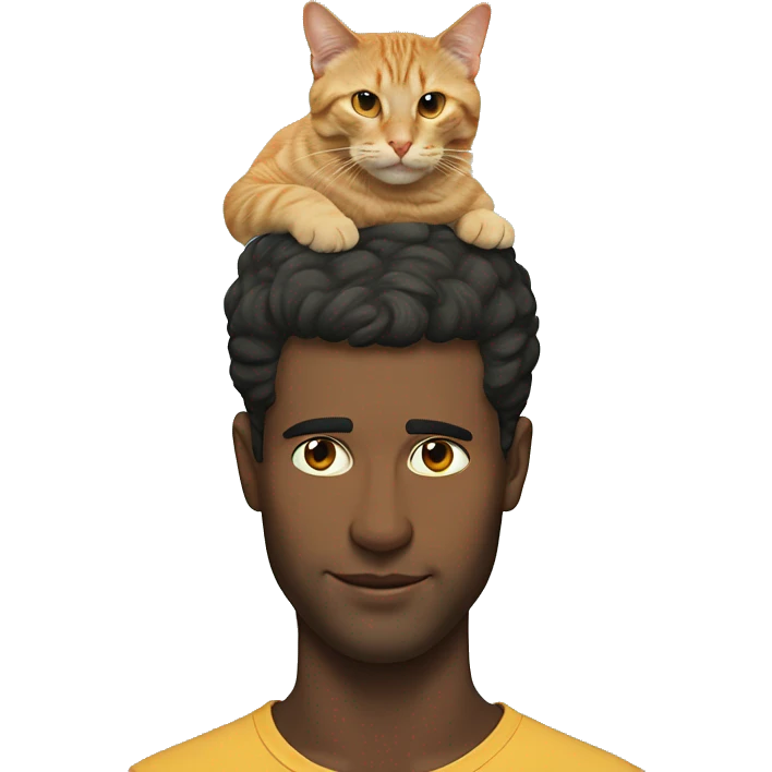 the cat on a man's head emoji
