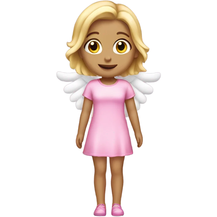 Blonde hair angel girl pink outfit emoji