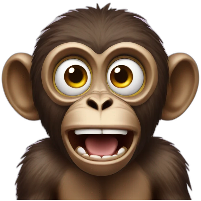 OMG text above a surprised looking monkey emoji