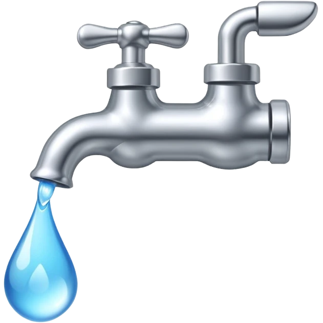 a faucet with a water droplet at the end emoji