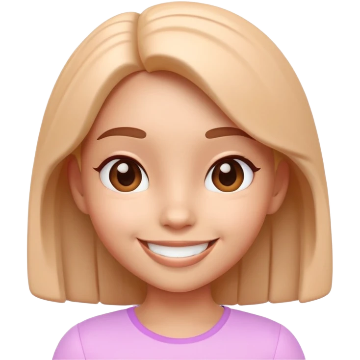 A cute stylized 3D character of a girl emoji