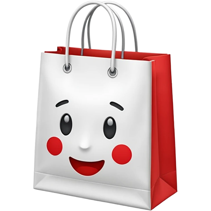 Bata store bag white and red emoji