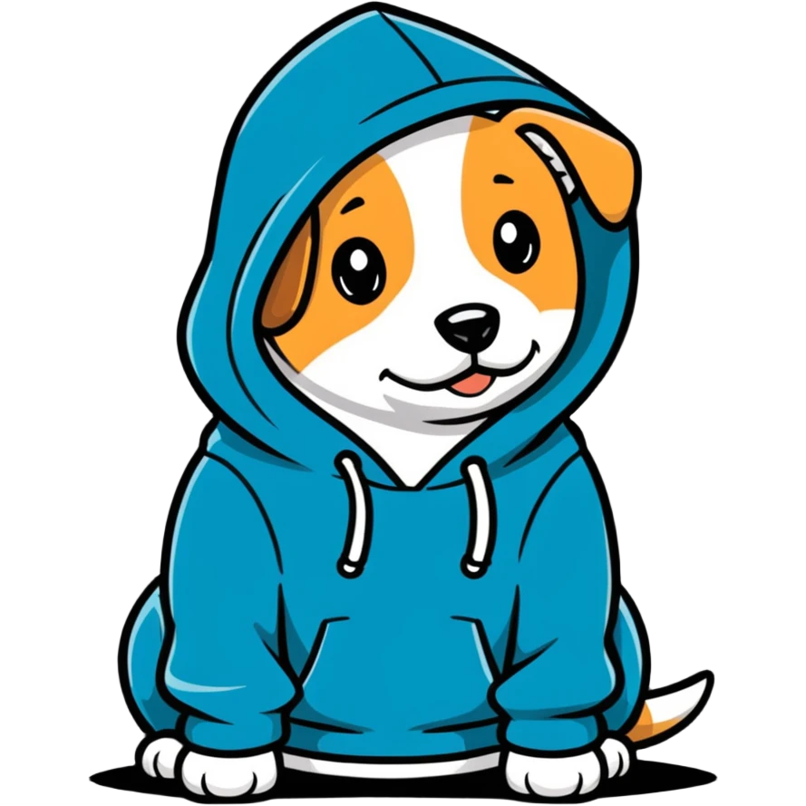 dog wearing a hoodie emoji