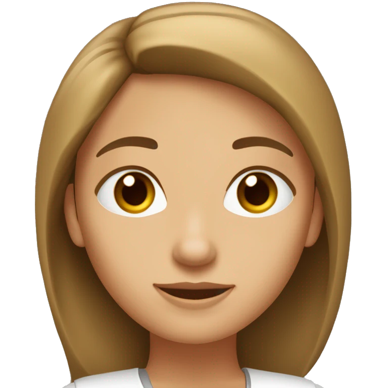 Mujer Blanca con pelo castaño claro y ojos café oscuro emoji