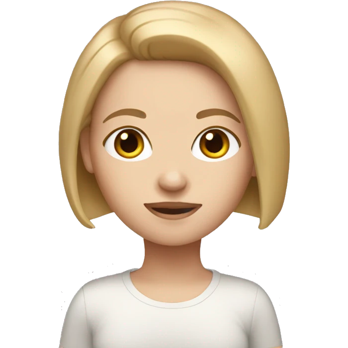 white girl with light brown bob hai emoji