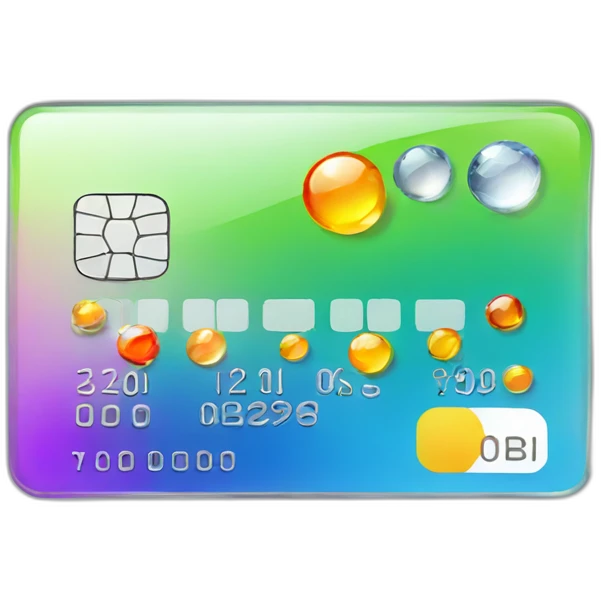 Glass credit card with gems emoji