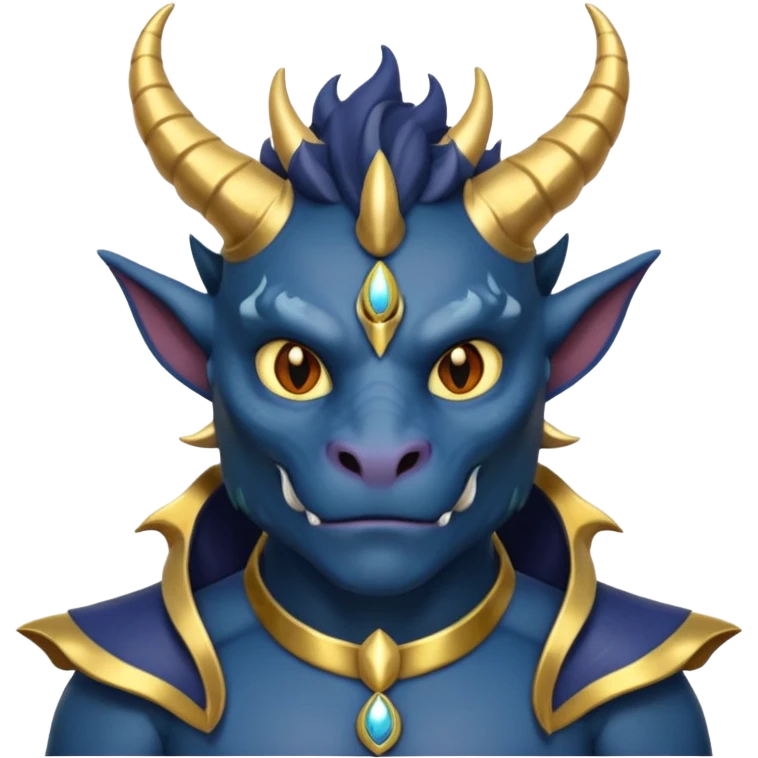 Anime Dragon Human He/They Dark Blue emoji