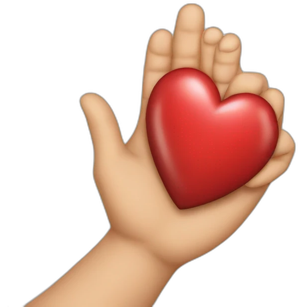 mitad de una manos de corazon emoji