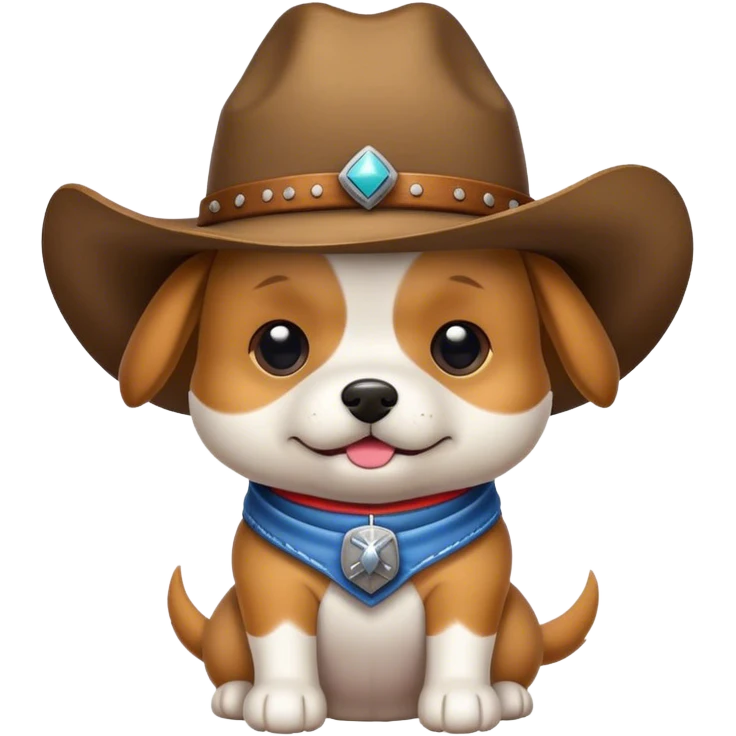 Dog wearing a cowboy hat emoji