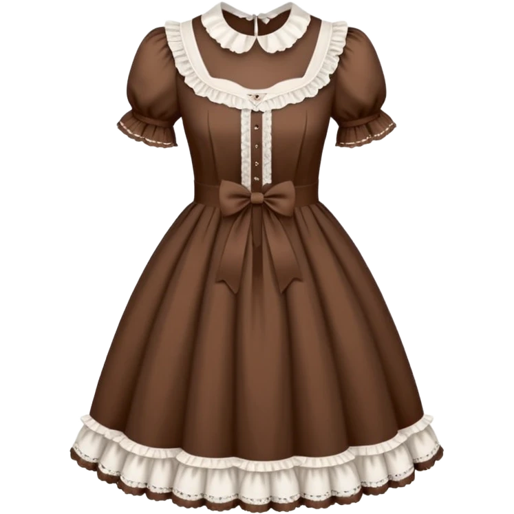 Lolita dress, white and brown emoji