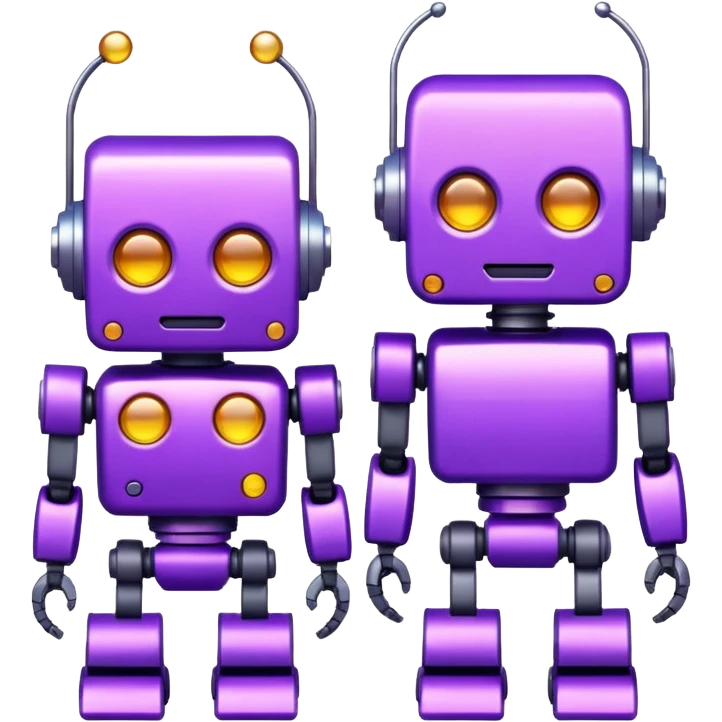 glitter purple robots emoji