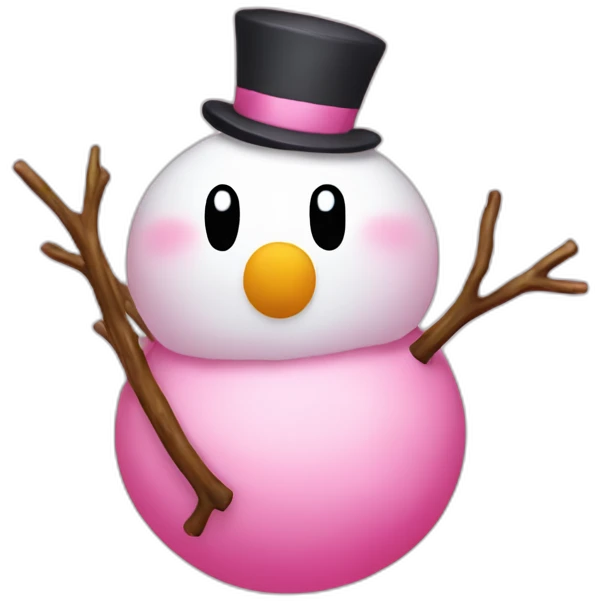 kirby snowman pink emoji