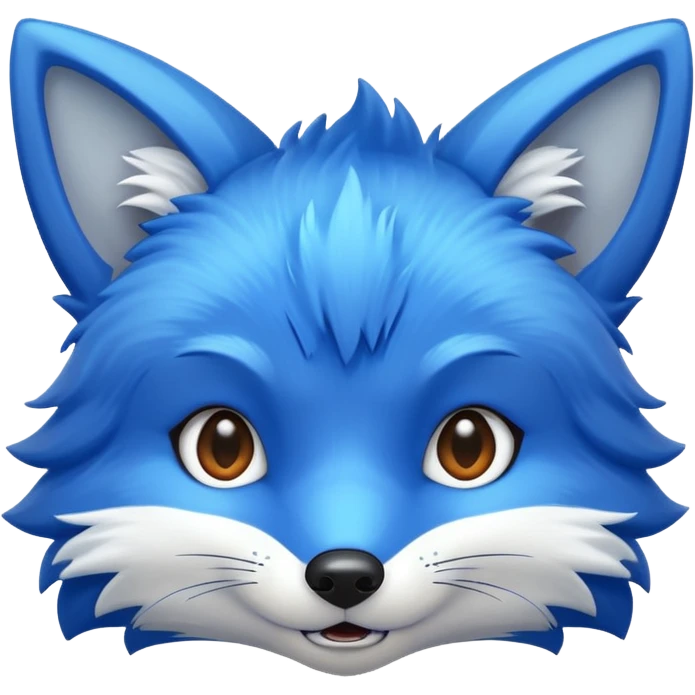 blue fox with a mischievous expression emoji