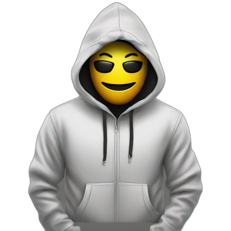 hacker hoodie black+ emoji