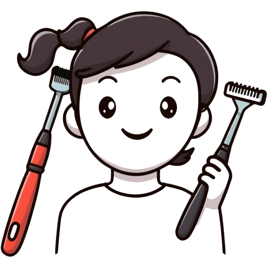 cute hair styling tools with smiling faces emoji