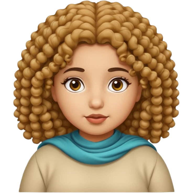 Arab girl with curly hair and a little chubby  emoji