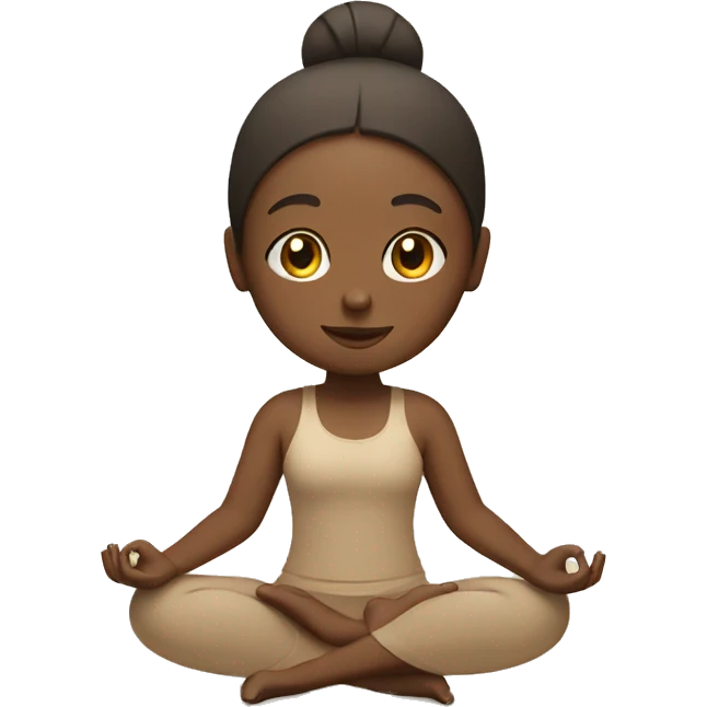 Girl doing yoga in beige tones  emoji