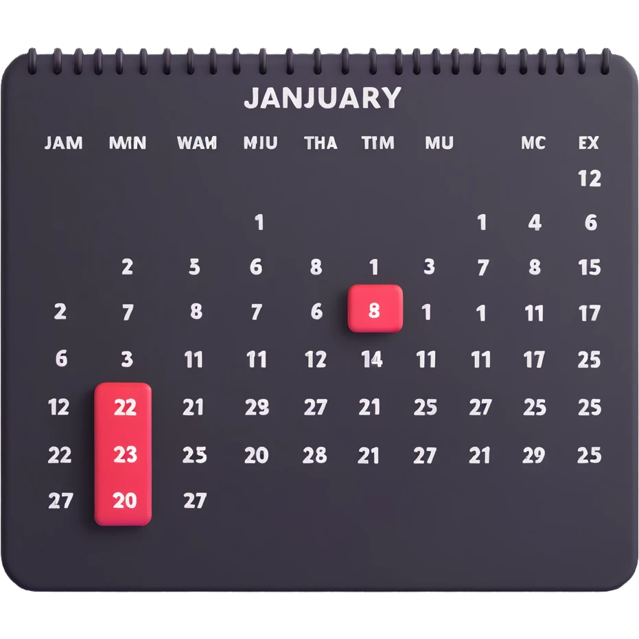 January 2025 calendar emoji