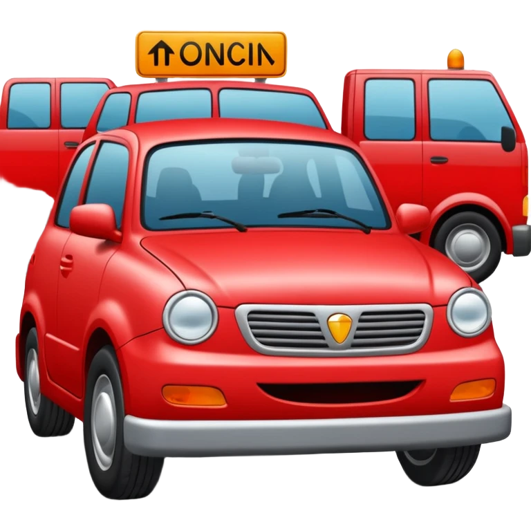 create a realistic emoji showing a logistic car in a trafic situation emoji