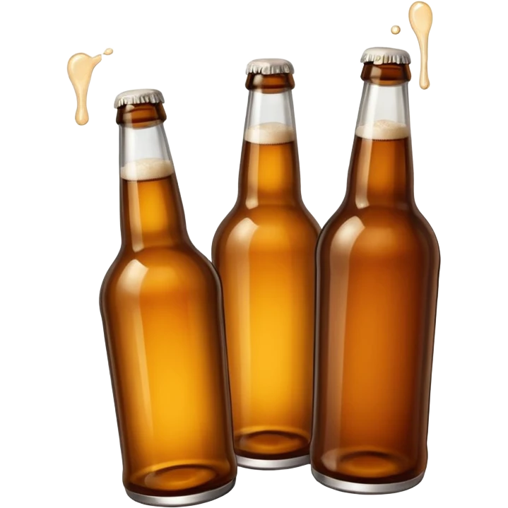Three empty beer bottles (mess) emoji