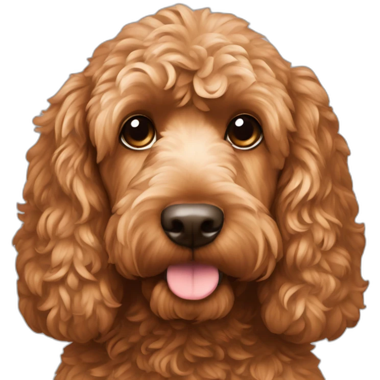 Reddish light brown cockapoo sat down emoji