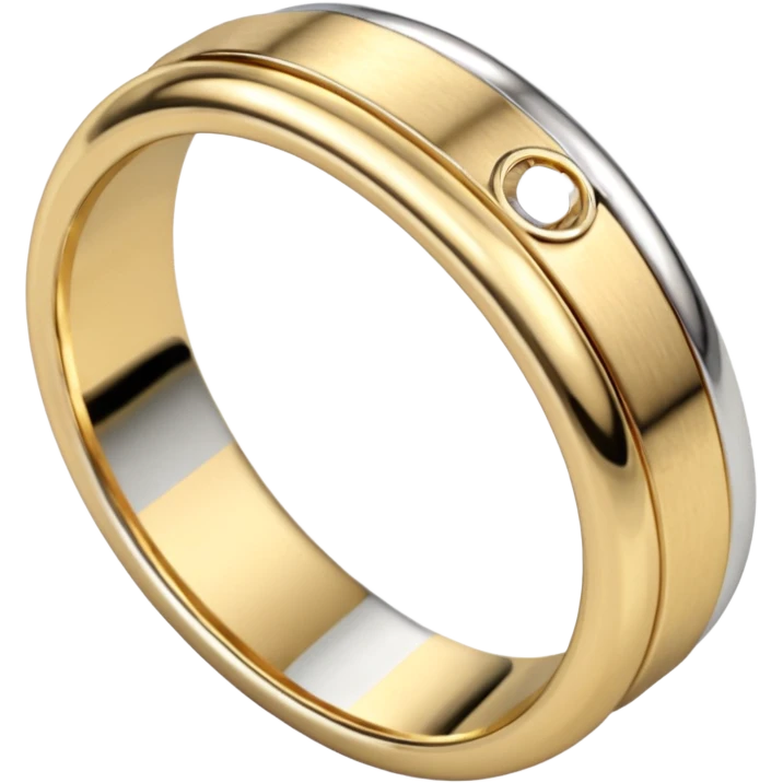 Tot et moi ring two toned mostly silver emoji