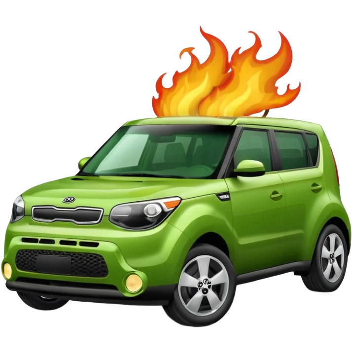 Green Kia soul on fire emoji