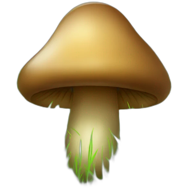 brown mashroom in green grass emoji