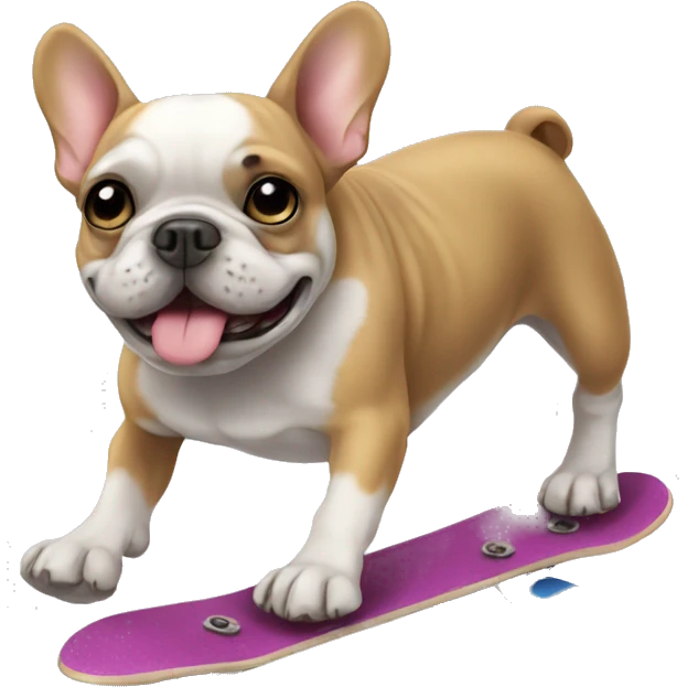 French bulldog skating emoji
