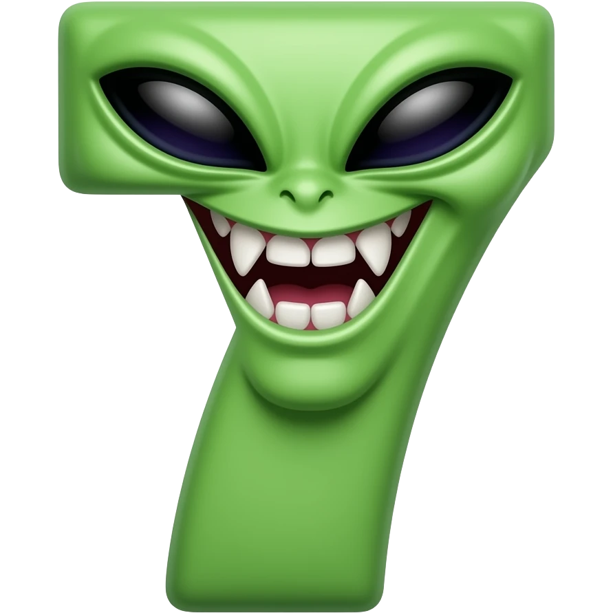 He is greenHe is a 7 He is not human, Haaahaaahaaa hereeeeee, i am evil 7!( he 8s the number) emoji
