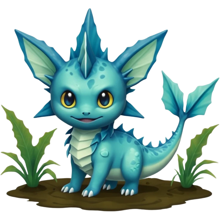 Deep-Dark-Swamp-Seafoam-Green Murky Gloomy Dull Swampy Muddy Vaporeon-Swamp-Monster emoji