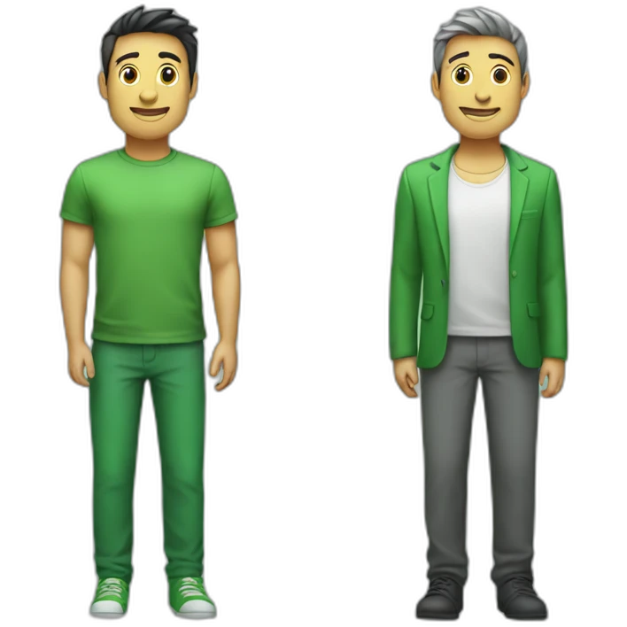 green and gry bar side by side green taller emoji
