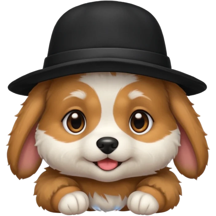 Baby dog with a black hat emoji