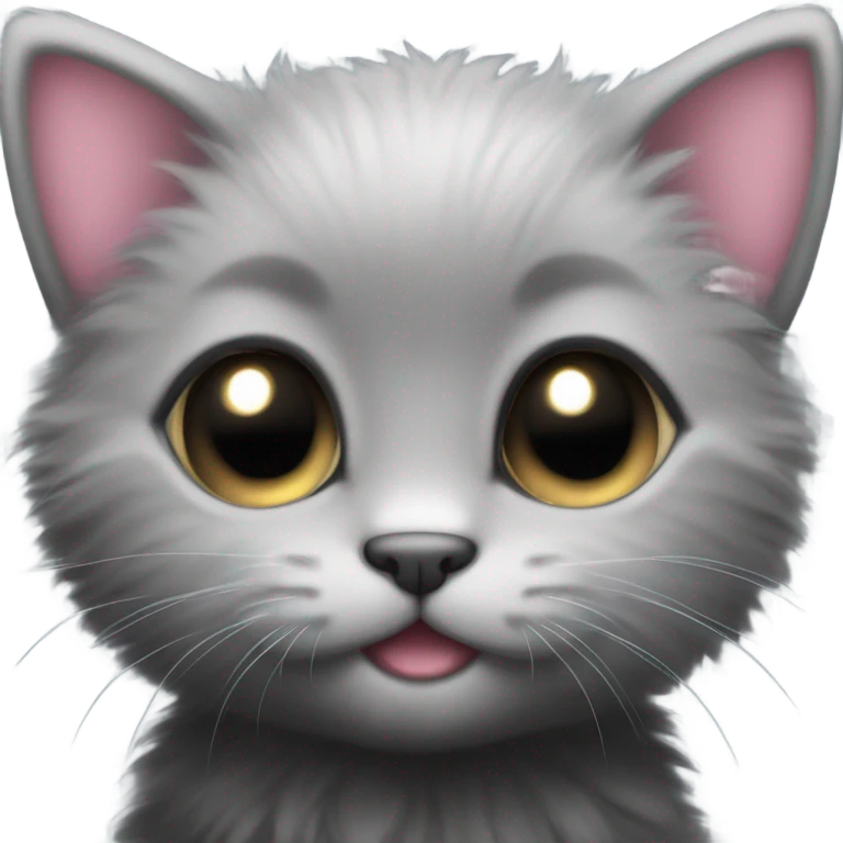 kawaii black kitten   emoji