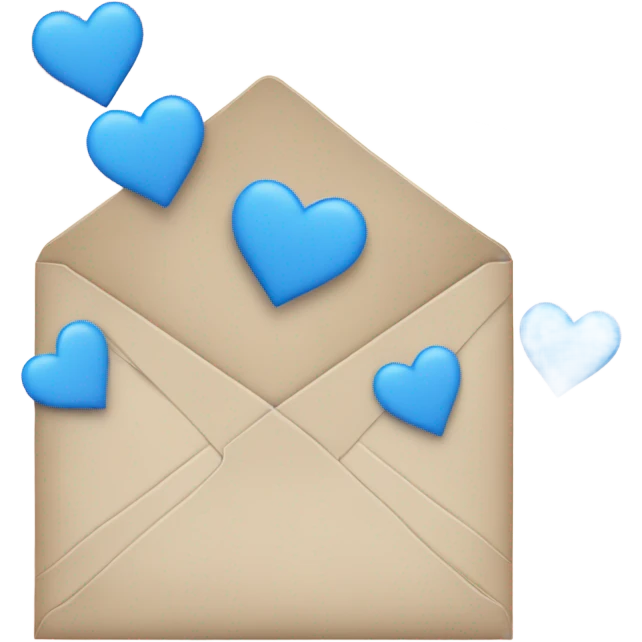 Envelope with blue hearts surrounding it emoji