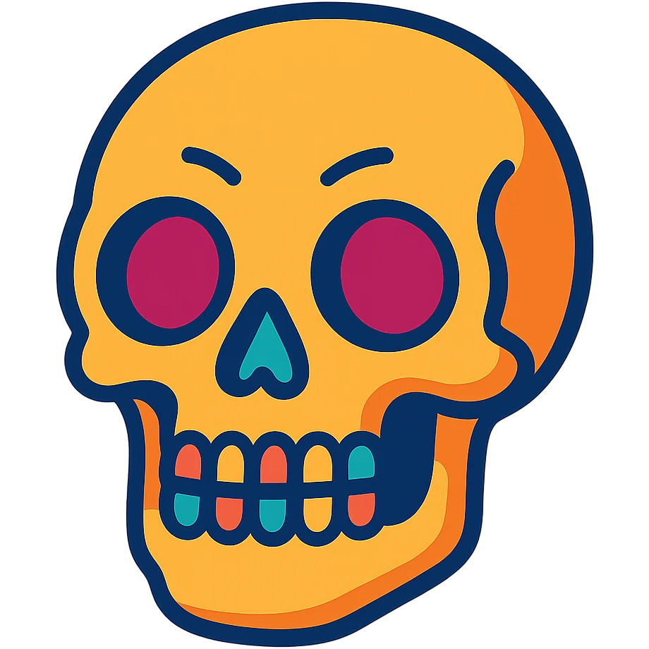 skull vibrant cartoon style emoji