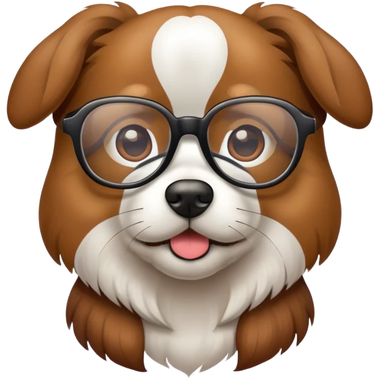 Dog wearing glasses emoji