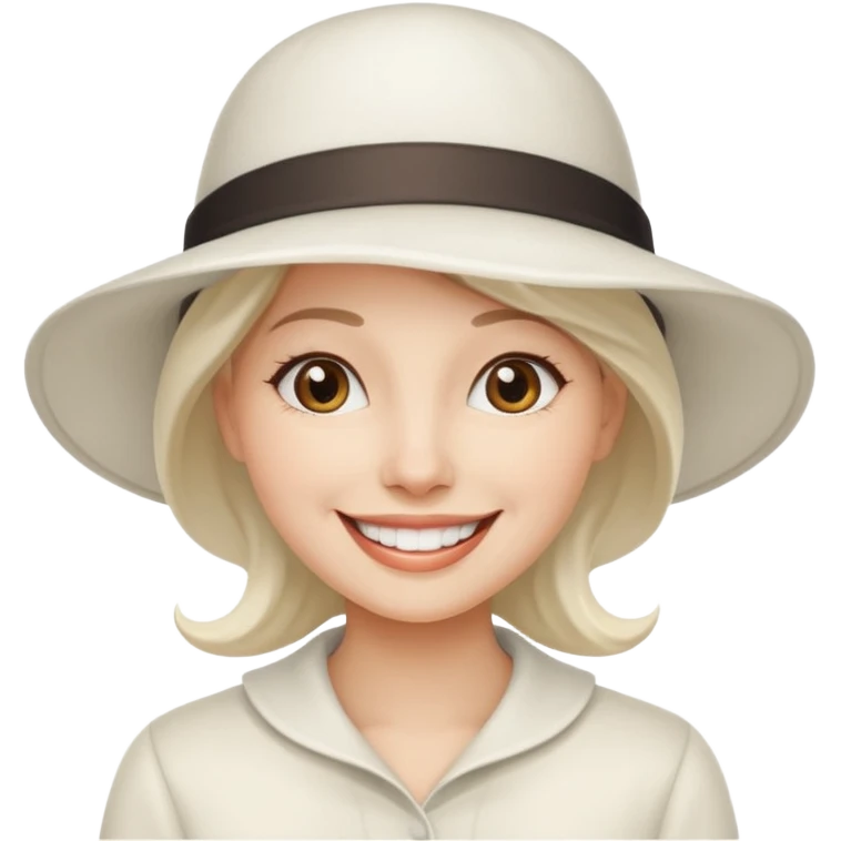 woman with white hat emoji