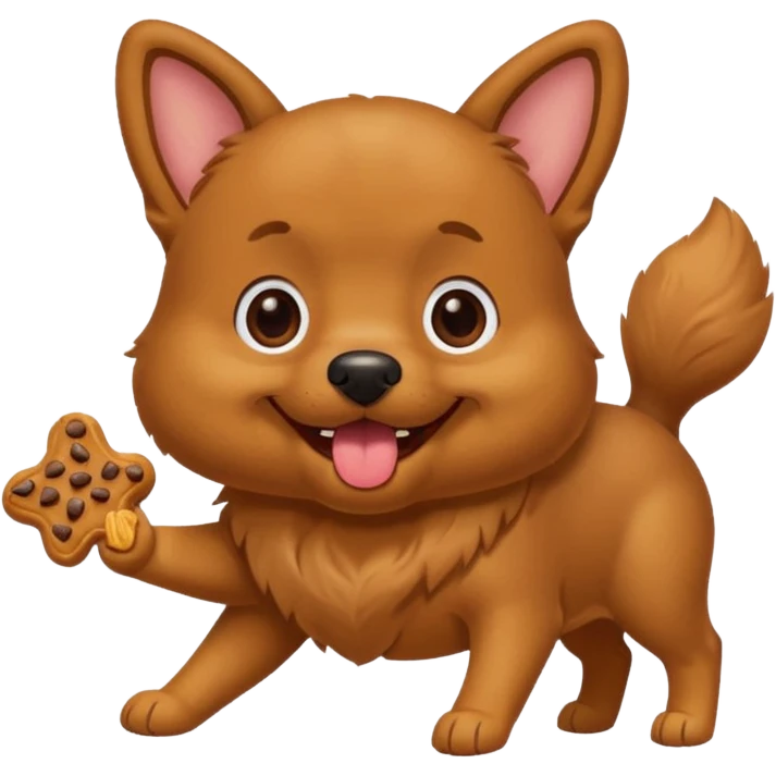 dog eating dog treat emoji
