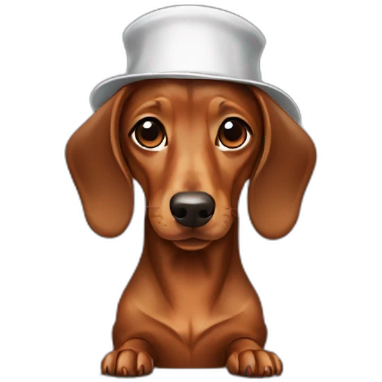 Dachshund brown, doctor hat emoji