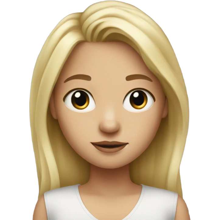 Blond Girl drawing on iPad Pro  emoji