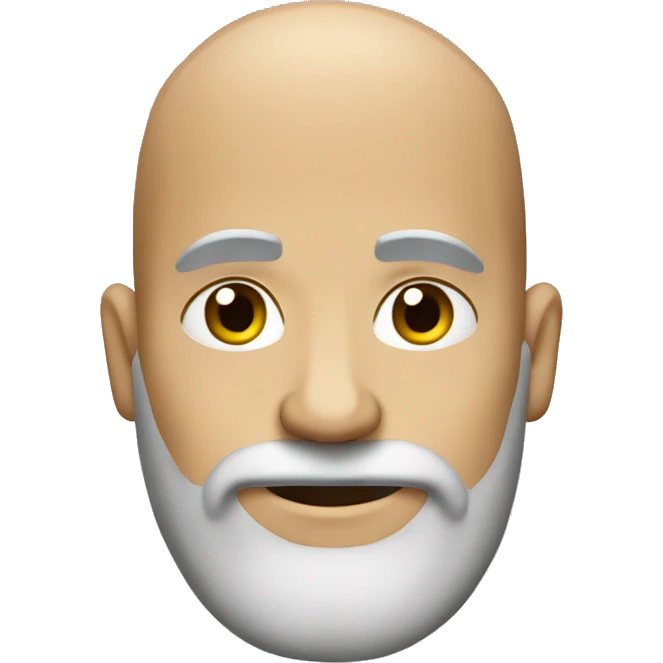 Bald man greying beard emoji
