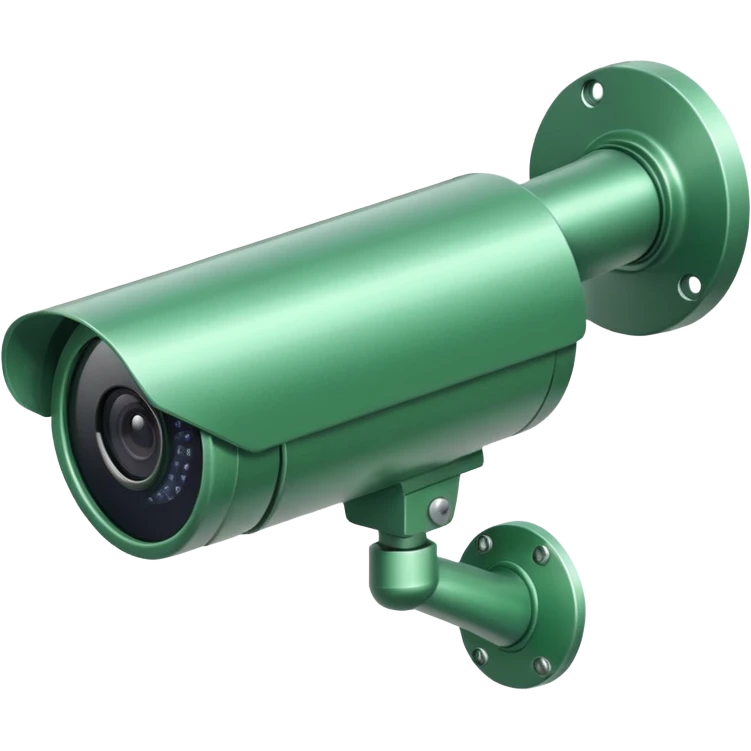 Green corporate CCTV camera facing left emoji