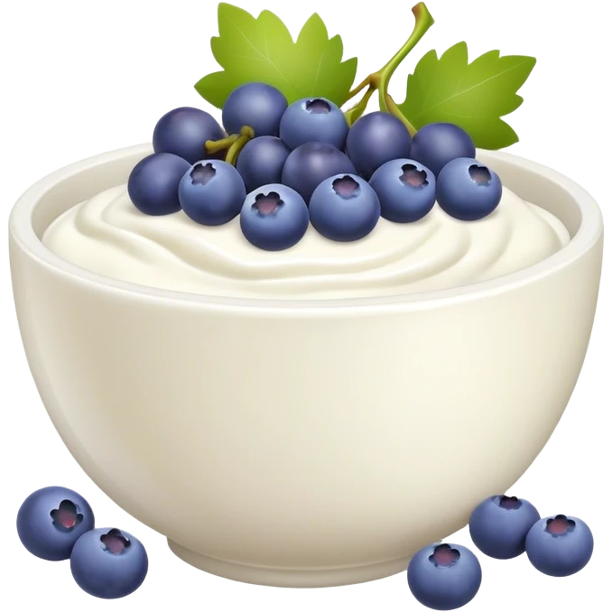 yoghurt bowl with grapes and blueberries emoji
